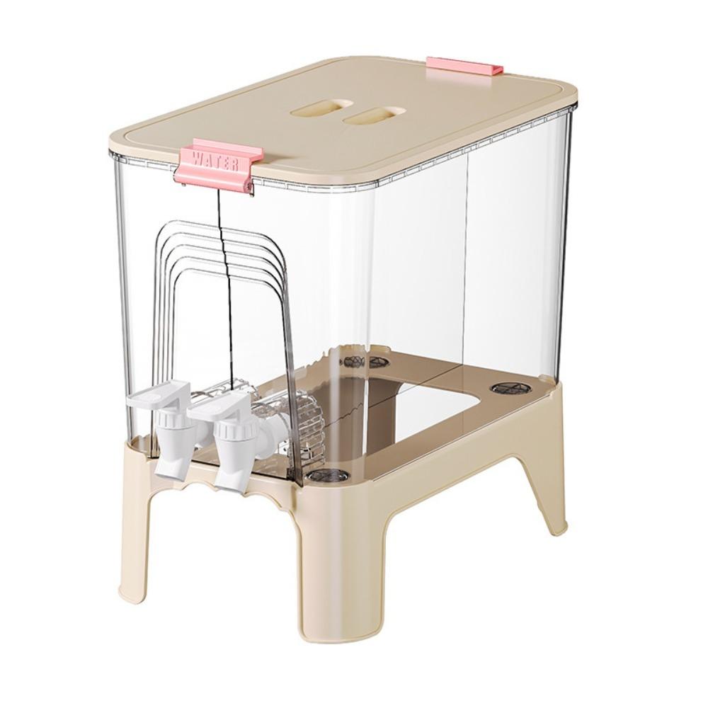 Large Capacity 6.5L Cold Drink Dispenser Rectangular Beverage Dispenser Beverage Tank Picnic Double Faucet