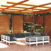 VidaXL Solid Pine Wood Garden Lounge Set 13 Pcs with Cushions Patio Furniture Outdoor Furniture Garden Furniture 3097284