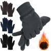 1 Pair Winter Polar Fleece Gloves Men Women Warm Outdoor Cycling Driving Gloves Windproof Non-Slip Soft Thickened Gloves