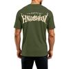Men's Short Sleeve Round Neck T-Shirt with Halloween Print and Letter Pattern