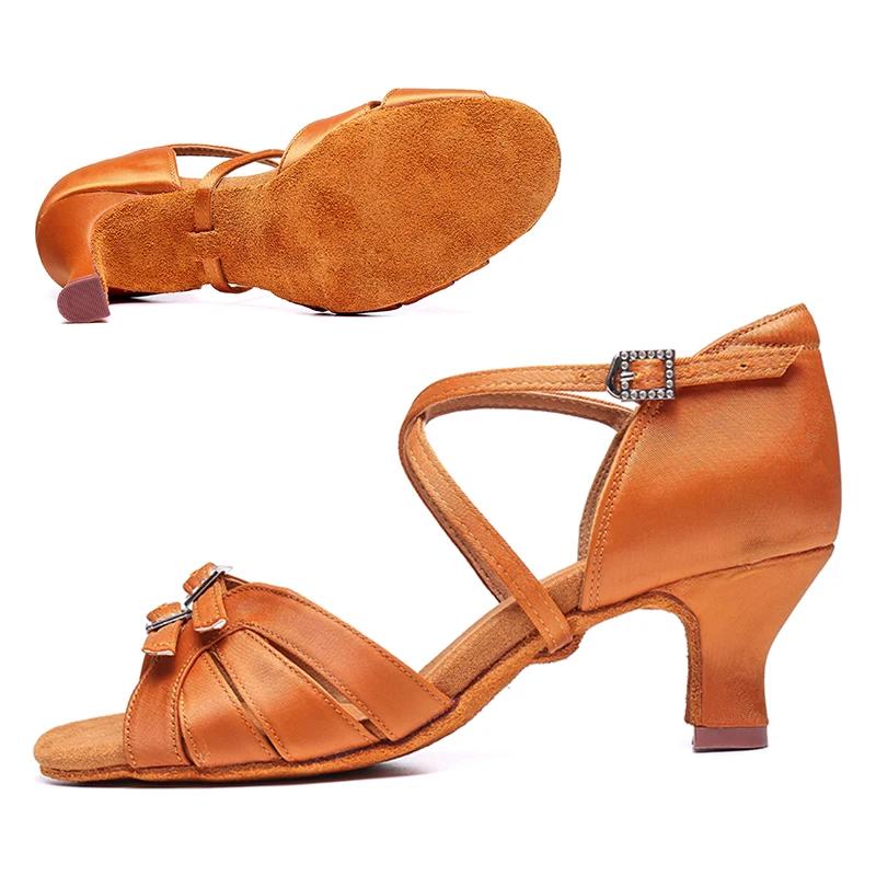 Dámské sandály na latinskoamerické tance, taneční boty do sálu s měkkou podrážkou, dámské profesionální taneční boty na latinskoamerické tance, s vysokým podpatkem 5,5 cm/7,5 cm