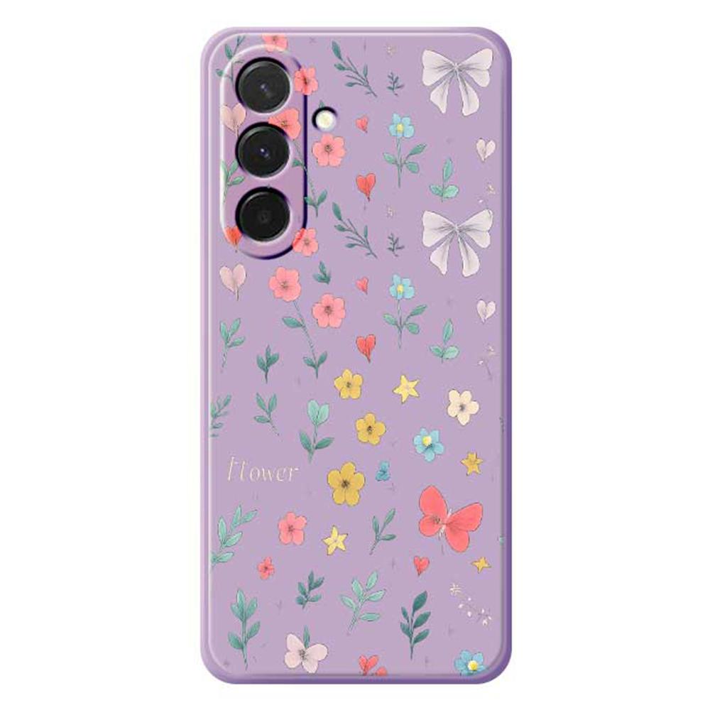 For Samsung Galaxy A36 5G Case Floral Bow Pattern Printing Straight Edge TPU Phone Back Cover
