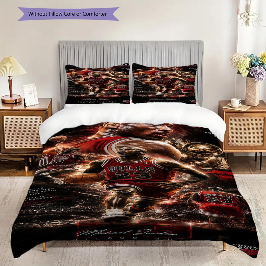 Dynamic Dunk Action Three-piece set(1 * duvet cover + 2 * pillowcase, without core)Duvet cover and pillowcase Christmas birthday gift