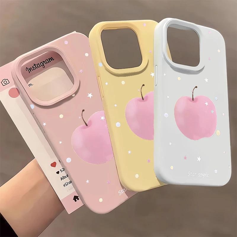Star Powder Apple Is Suitable for iPhone17Promax Mobile Phone Case 16 Liquid Glutinous Rice 14 Matte 15 Large Holes Women's Models