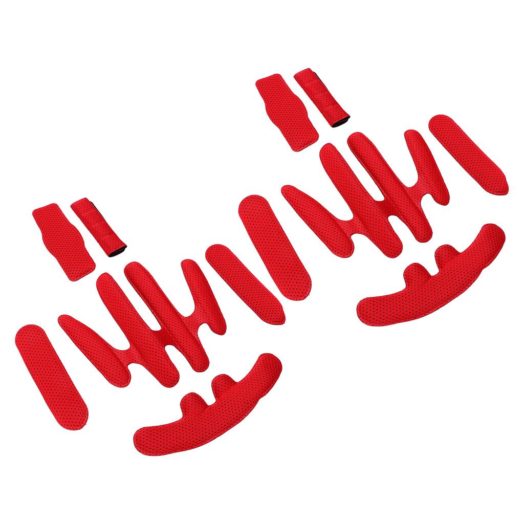 2 Sätze Helmpolster-Set Heißpressschwamm mit Klettverschluss Fahrradhelm-Futter für E-Bike-Fahren Rot Kostenlos