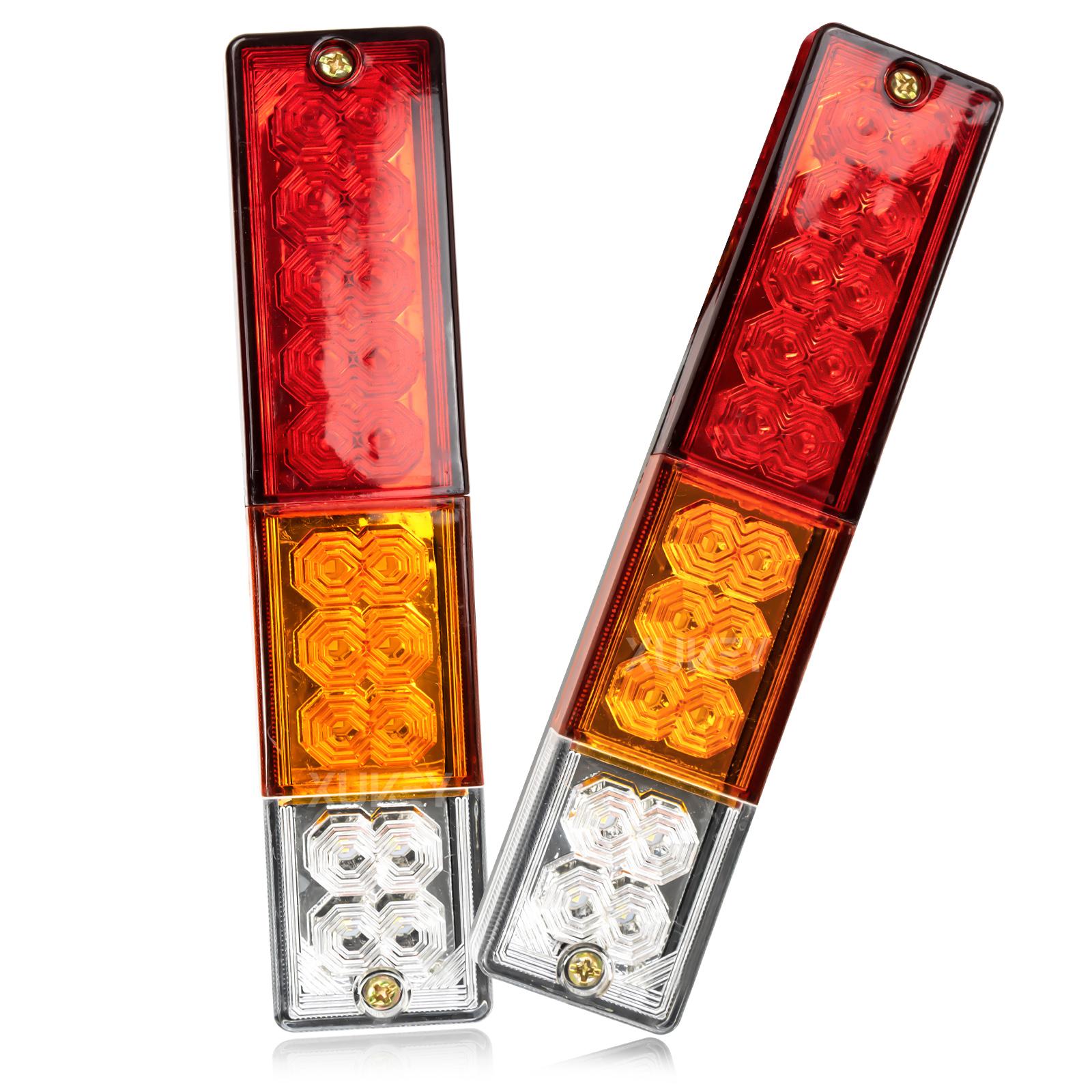 

2x12 В 4 функции грузовик прицеп караван квадроцикл светодиодный стоп-сигнал задний фонарь заднего хода указатель поворота лампа для бездорожья шасси жёлтый