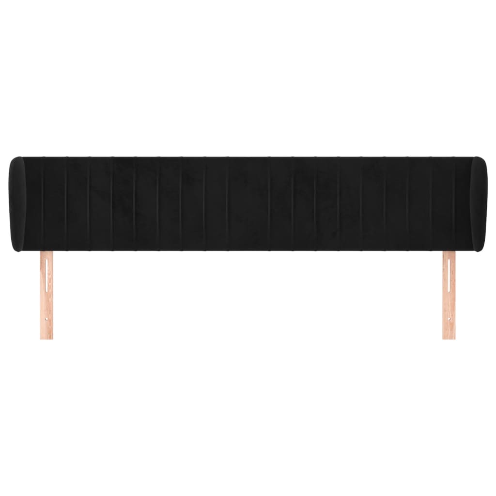 Vidaxl Wingback Headboard, Black, 183X23X78/88 Cm, Velvety