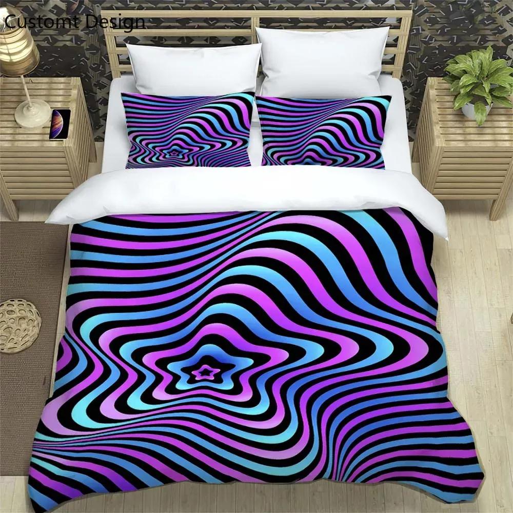 3D moderní abstraktní geometrické minimalistické tištěné povlečení s manželskou postelí velikosti Queen Povlečení na míru Sada povlečení velikosti King Měkké a pohodlné
