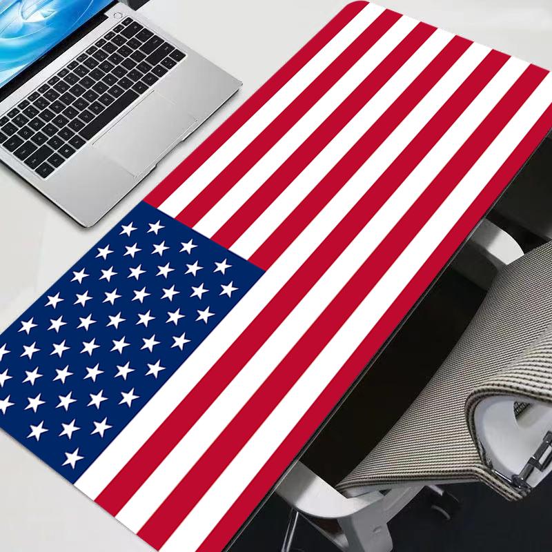 Mauspads Gummi Büro-Mauspad Gaming Heimteppich Computer Rutschfestes Tastaturpad A-Amerikanische Flagge Weiche PC-Mausmatte Tischmatte