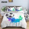 3D Boys Teens Football Comforter Cover Set Queen Size Soccer Ball Duvet Cover Polyester Bedding Set 2/3pcs Soft Twin Quilt Cover