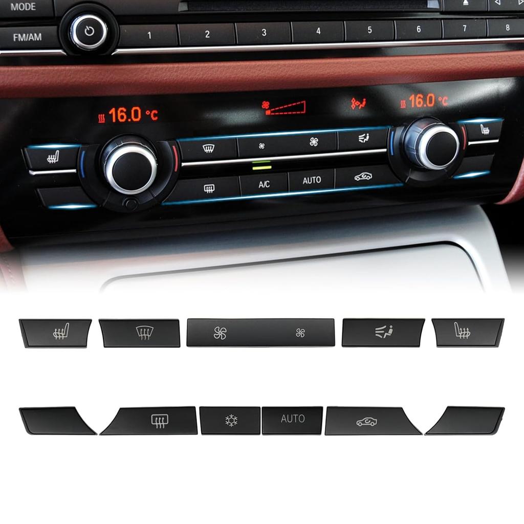 12PCS A/C and Heater Climate Control Button Repair Kit Fit for BMW 5/6/7/X5/X6 Series F07 F10/F06 F12 F13/F01 F02 520 528 530 535 550 640 650 750