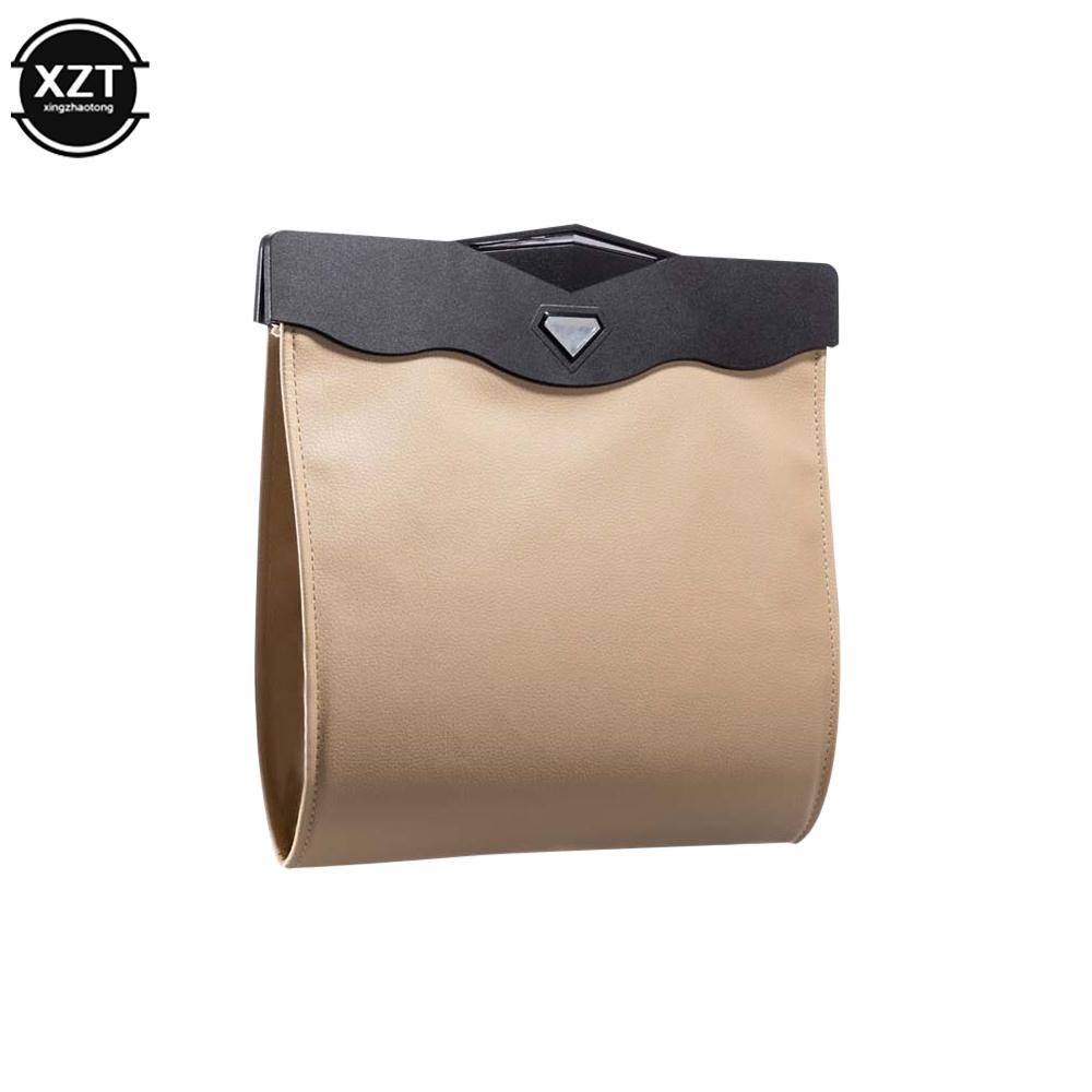 

Новейший 1 шт. светодиодный автомобильный мешок для мусора, водонепроницаемый магнитный адсорбционный мусорный бак, подвесной кожаный карман для хранения на заднем сиденье, герметичная сумка бежевый