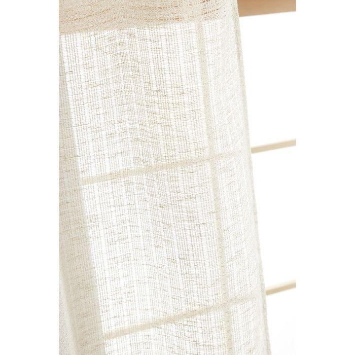 Voilage ajustable + 8 anneaux pince 140 x 270 cm Polyester effet maille "Freya" Le fil d'Ariane - Sable
