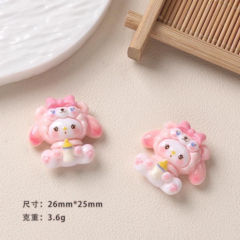 10PCS Cartoon DIY Resin Accessories Animal Hats Creamy Glue Handmade Hair Clips Phone Cases Shoe Buckles Accessories