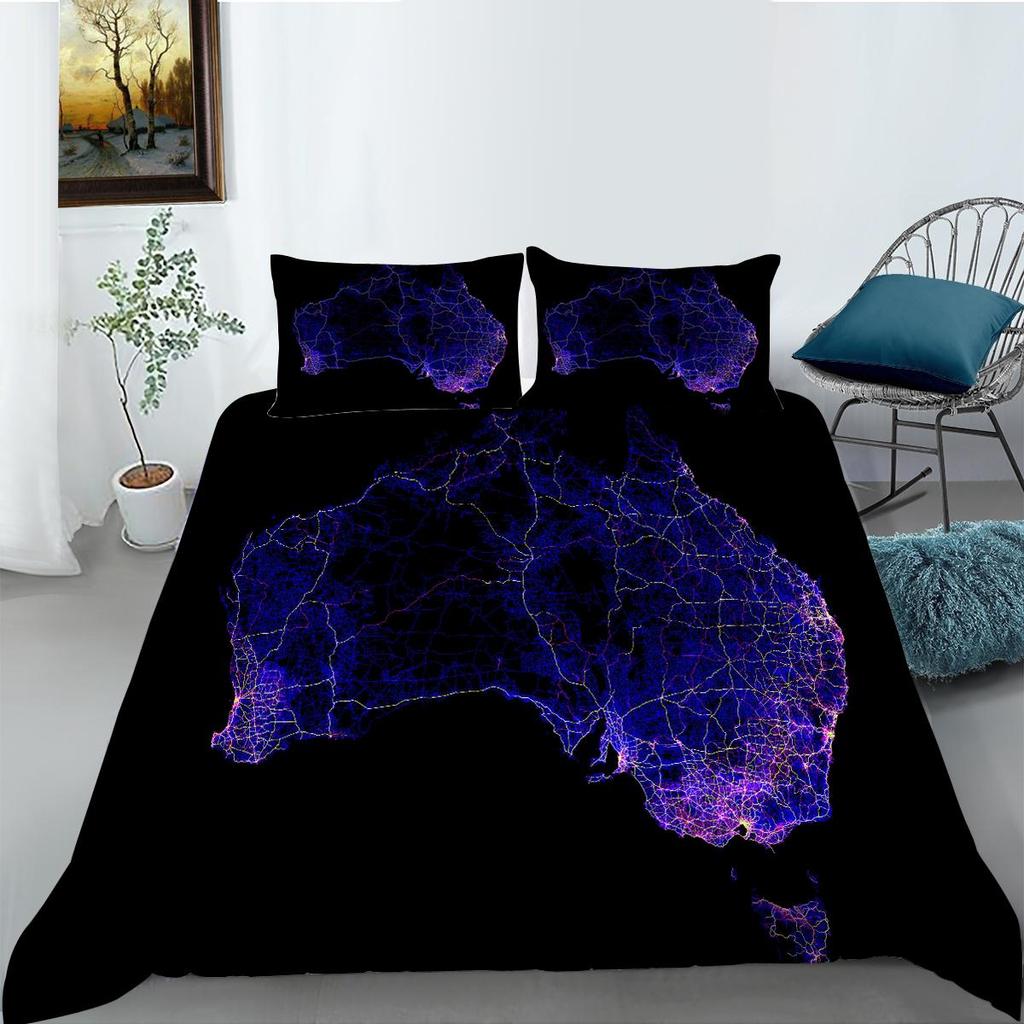 2023 New style Duvet Cover Map Home Bedspreads Cartoon King Size Bedding Teen Boy Girl Children 3D Printing Bedding Cover Set
