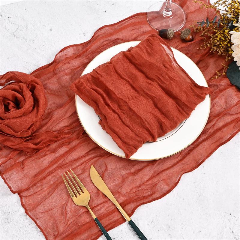 6PCS Gauze Cheesecloth Napkins for Wedding Boho Gauze Table Napkins Serving Table Placemats Decor Dinner Towel Cocktail Napkins