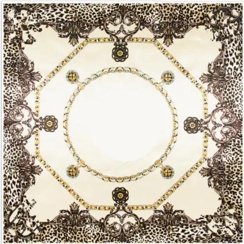 90x90cm Square Scarf Fashion Scarves For Women Leopard Printed Silk Scarf Female Shawl Bandana For Head Hijab Scarfs For Ladies