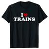 Camisetas Divertidas I Love Trains Camisetas de Manga Corta Cuello Redondo Conductor de Tren Retro Vintage Camiseta Ropa Casual Camisetas Básicas