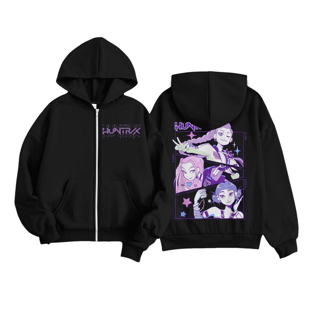 Kids Fashion Women's Lightweight Long Sleeve Zipper Hoodie Printed Hoodie With Pockets