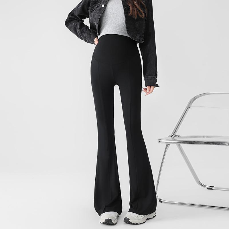 2026 Spring/Summer Maternity Flare Pants: Slimming, High-Waisted, Tummy Support, Split-Style. XXL