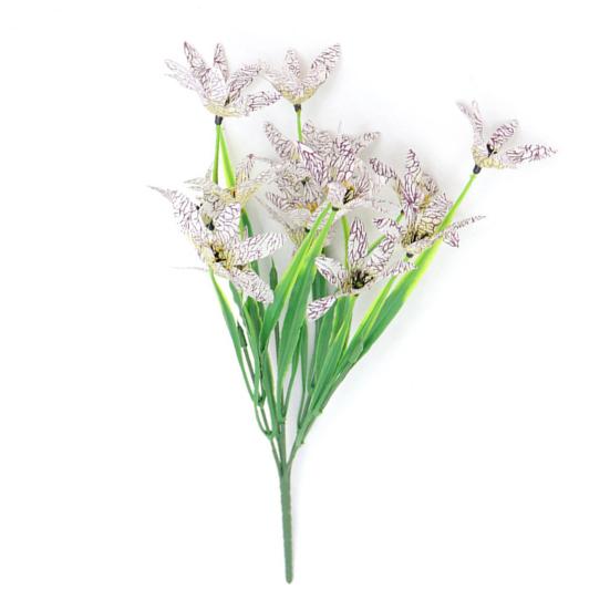 Planta de simulare Rezistent la UV Fără decolorare Întreținere redusă 5 Iarbă de primăvară bifurcată Flori artificiale Grădină Decorații pentru casă