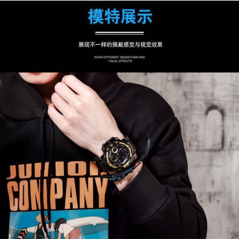 New Men's Single Display Electronic Digital Function Luminous Waterproof Sports Trend Watch
