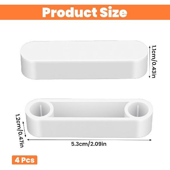 4 Piece Plastic Rod Spacer Caps White Closet Rod End Caps Plastic Wire Shelf End Cap Closet System Parts Accessories Shelf Covers for Wire Shelves