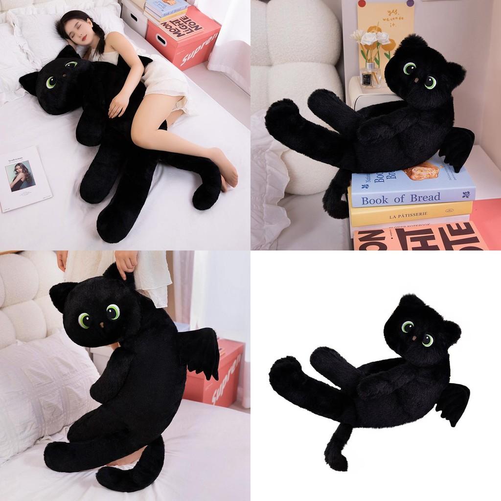 Black Cat Plush Pillow Large Soft Toy For Bedside Decor And Gift Idea