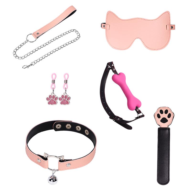 Nekomusume Flirting Set: SM Toys with Restraint Collar & Bone Gag