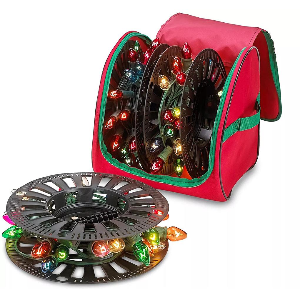 Christmas Light Storage Box - U-Zipper Tear Proof Multifunctional Holiday Storage Bag for LED String Lights Christmas Decoration