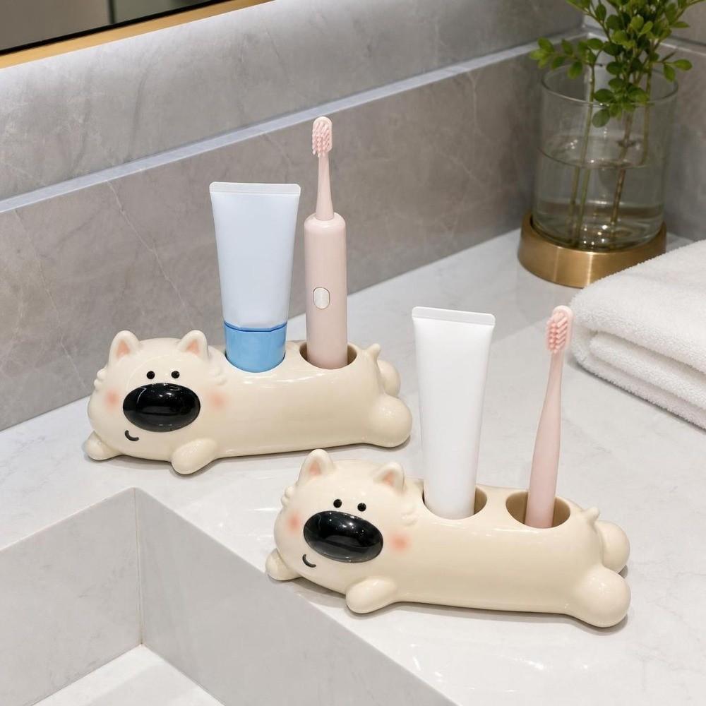 Creative Puppy Toothbrush Holder Ceramic Electric Toothbrush Stand Washstand