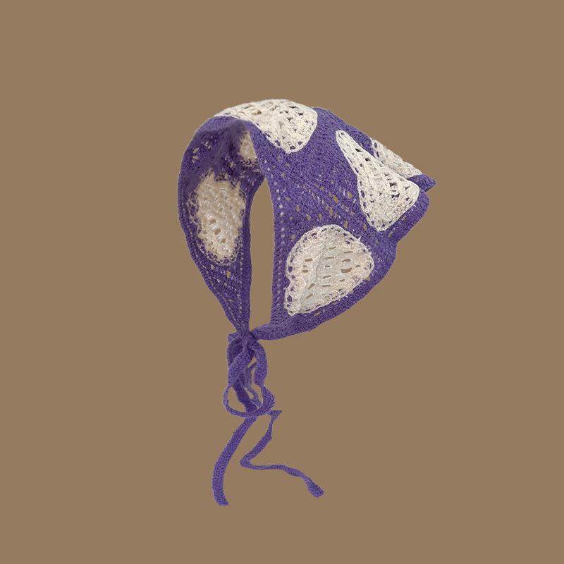 Headscarf Hat Pastoral Style Triangle Headband For Women Girls Handmade Crochet Headband Little Flower Headscarf