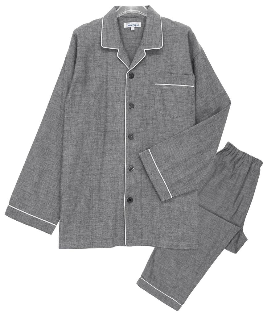 ON NISHIKI Long Sleeve Double Top and Bottom with Perfect for Spring and Autumn Loungewear Size Men's Pajamas, 100% Cotton, Gauze, Skin-Friendly,