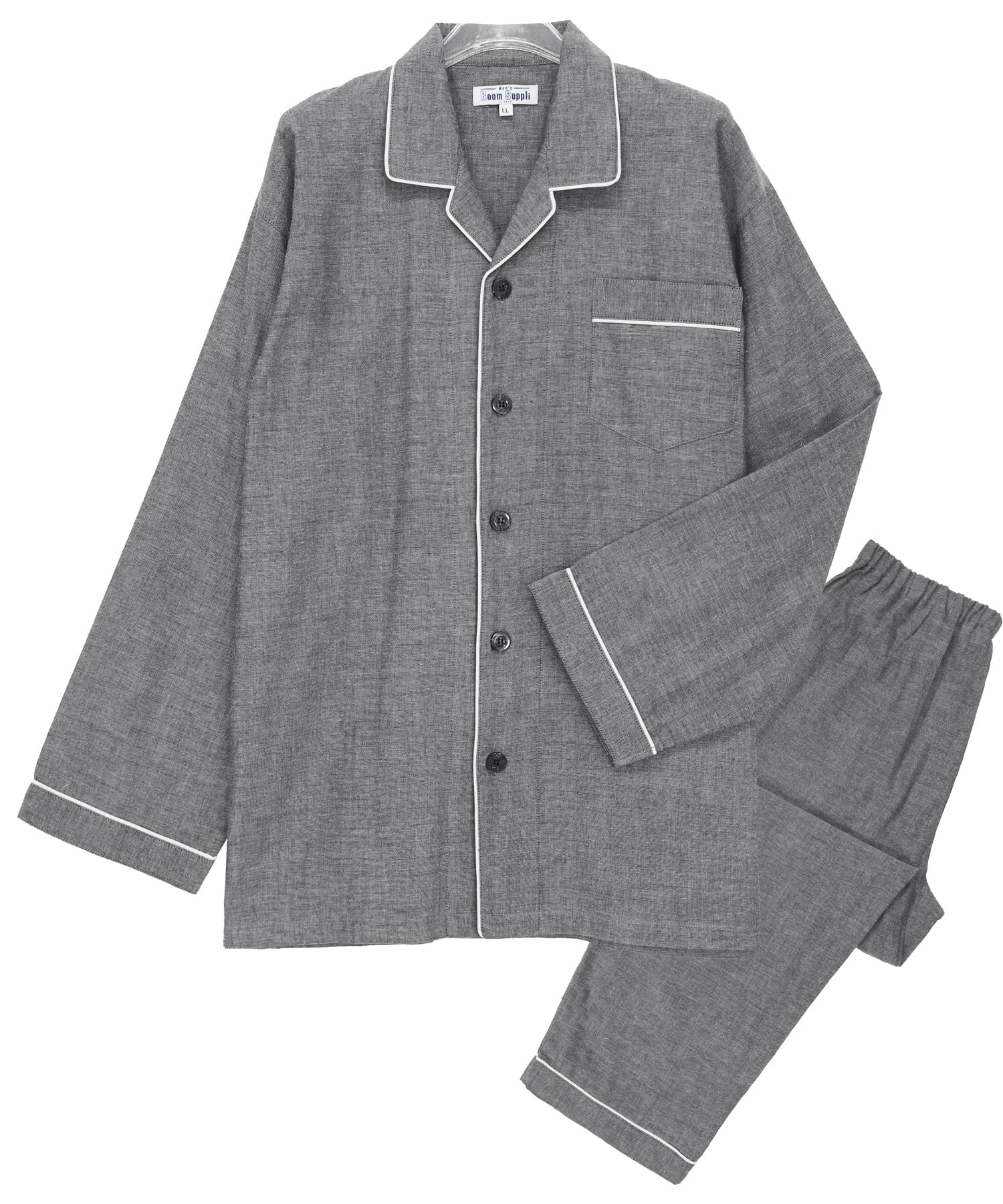 

ON NISHIKI Комплект с длинным рукавом, двойной верх и низ, идеально подходит для весны и осени, домашняя одежда, размер мужской, 100% хлопок, марля, приятный к коже,