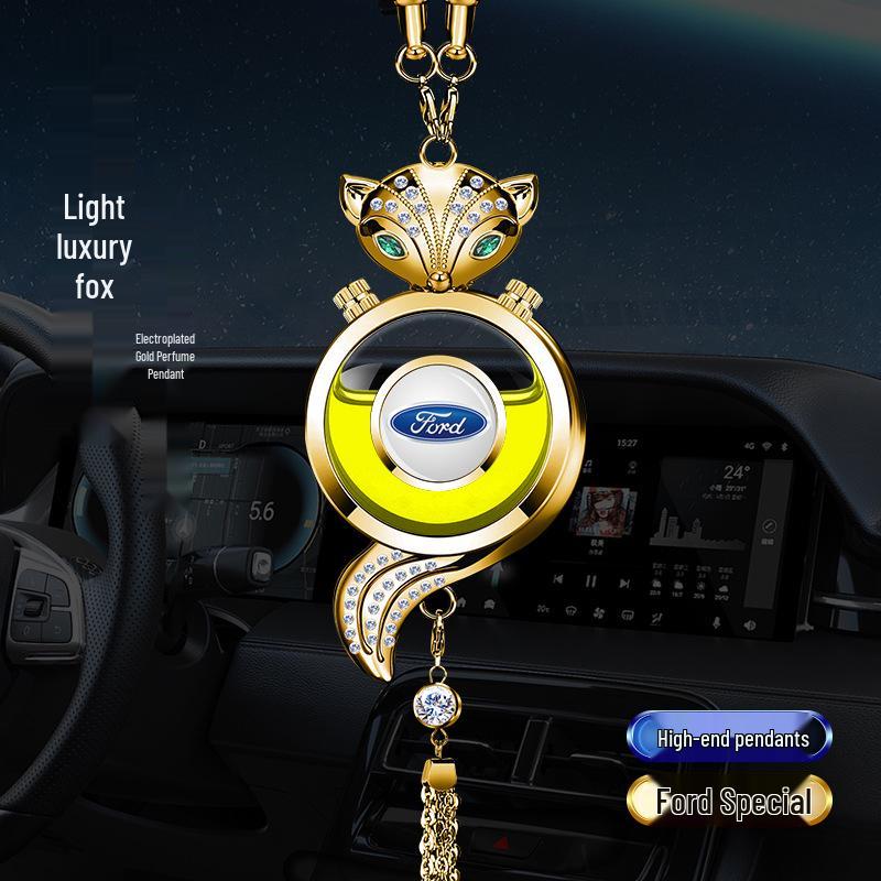 Crystal Rearview Mirror Air Freshener: Long-lasting Fragrance Pendant for Car Interior Decoration