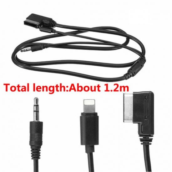 47“ MMI Music Interface AUX Cable Cord 8pin Charging For Mercedes-Benz  Black