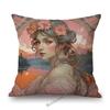 Mucha Style Floral Princess Girl Pink Purple Blue Pretty Flower Daughter Room Decoration Sofa Pillow Case Spring Cushion Cover