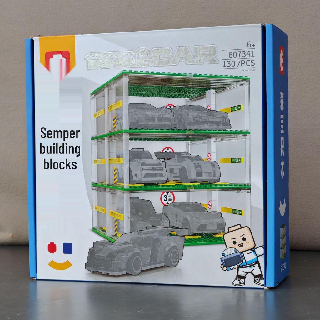 ShengBao 607341 Racing Car Sports Car Display Case and Building Blocks Toy Set