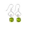 Peridot Gemstone 925 Sterling Silver Jewelry Handcrafted Designer Earrings 1.70" EE-10-4