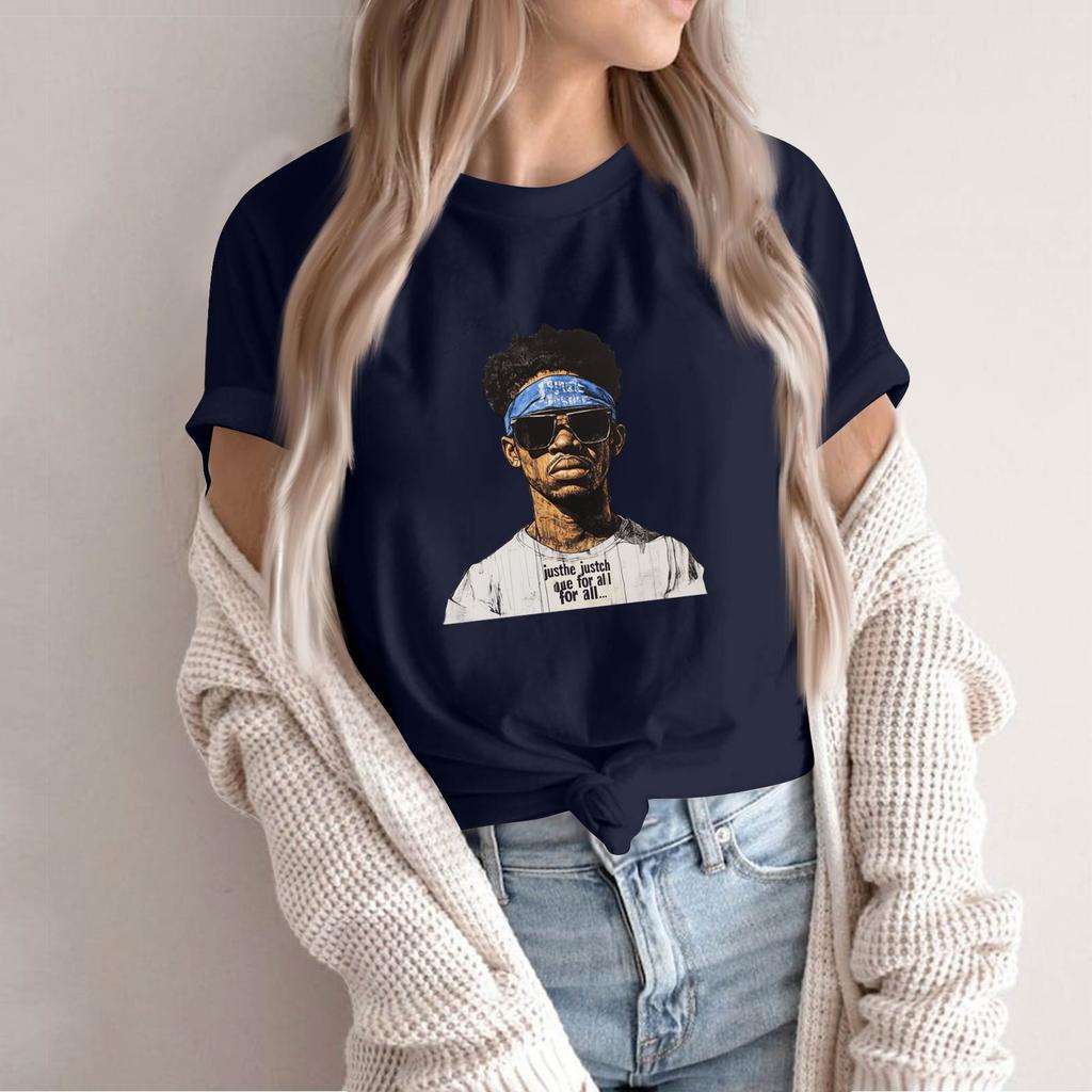 Women's Round Neck Casual Fashion Print Short Sleeve T-shirt Top