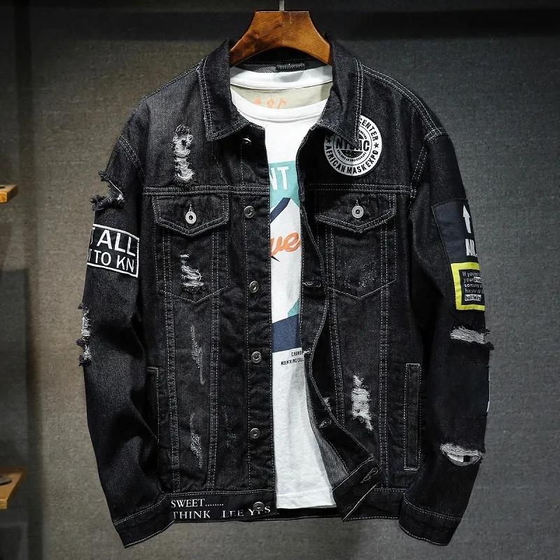 Vīriešu Džinsa Jaka Streetwear Punk Motocikla