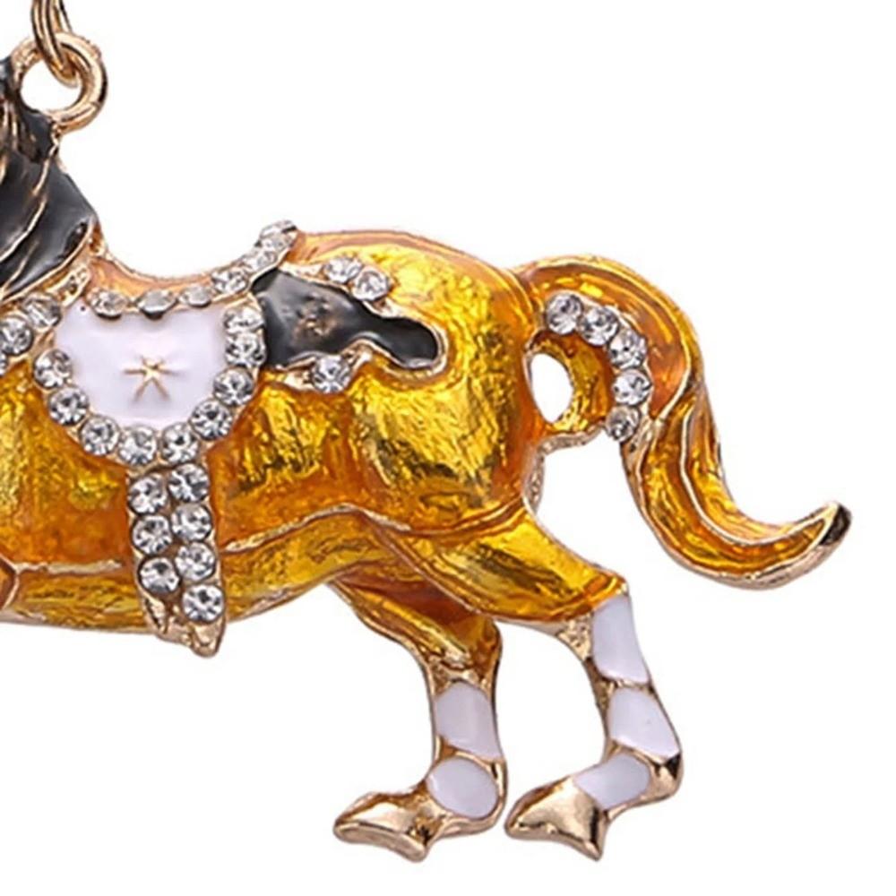 Sparkling Rhinestones Horse Keychain Colorful Backpack Pendant Car Key Chain Backpack Decoration