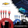 Car Emblem 3 In 1 Type C Lightning Micro USB Fast Charging Cable For Chevrolet Captiva Malibu Trax Aveo Camaro Sonic Tahoe Impala Equinox Suburban