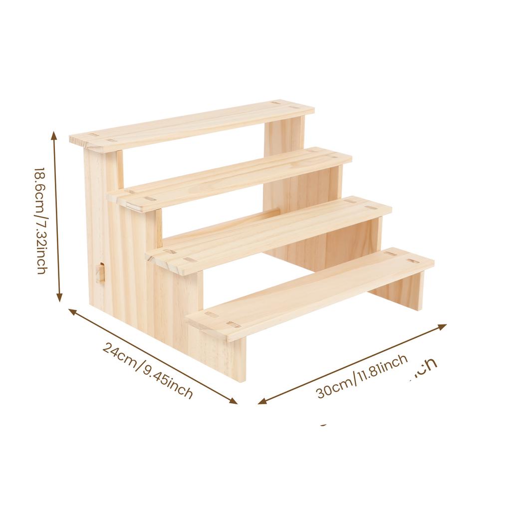 3/4/5 Tiers Wooden Display Stand Riser Perfume Organizer Doll Figure Toy Showcase Dispaly Ladder Shelf Makeup Spice Rack