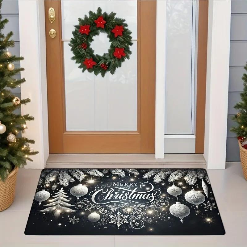 Merry Christmas welcome door mat is suitable for home decoration bedroom room bathroom kitchen floor mat soft and non-slip