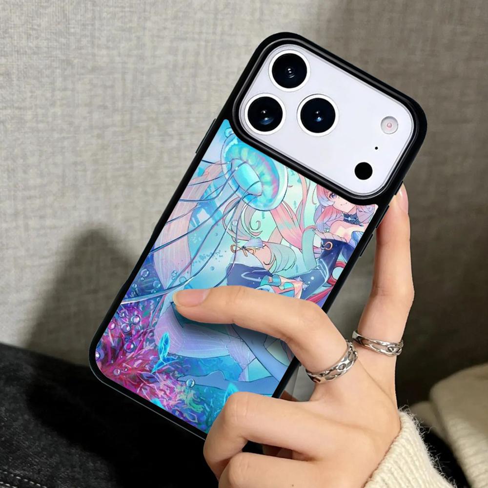 Capa Case for iPhone 17 Air 16 Pro Max 15 Plus 11 13 Mini 14 12 Back Phone Cover Fashion Genshin Impact Sangonomiya Kokomi
