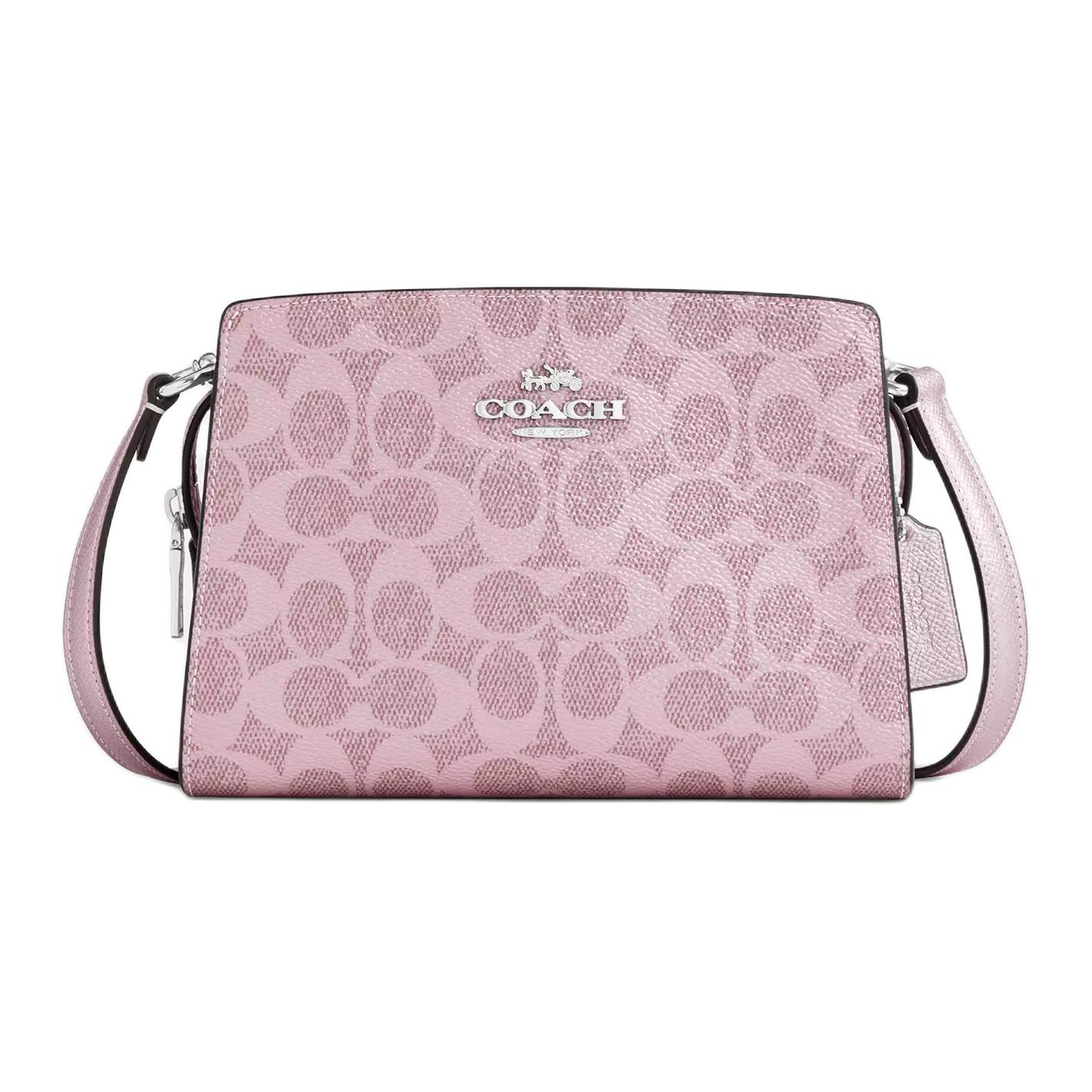 

Coach Georgia Signature 20 Detachable Shoulder Strap Zipper Closure Coated Canvas Shoulder Bag Small Women shoulder bag Pink CCK70-SVAKG Basic Set (Bag+Dust Bag)
