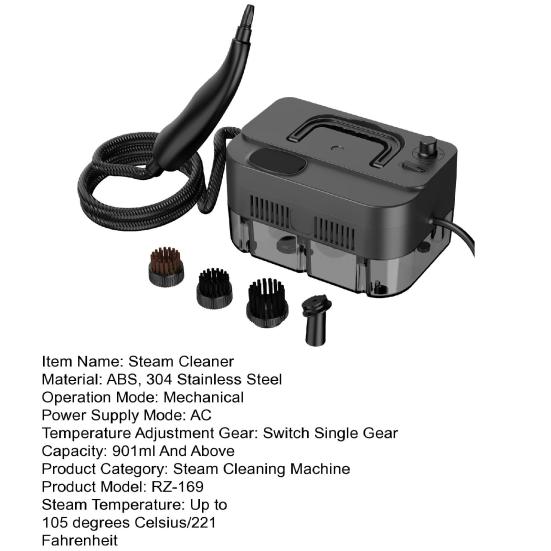 Steam Cleaner Rapid Heating Multifunctional Nozzles with Temperature Control Anti-Scald Protection Large