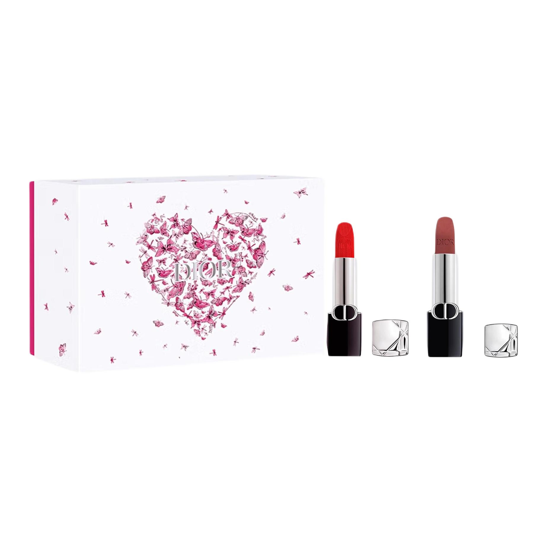 Dior Rouge Dior Set, Longwear Velvet Lipstick #999+Velvet Lipstick #720