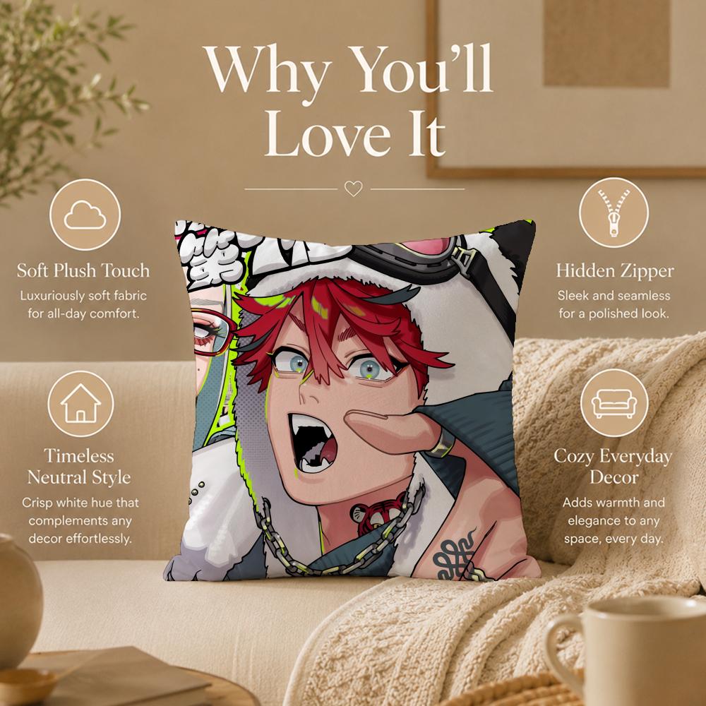 Manga G-GokurakugaiS Cushion Cover Double-Sided Printed Pillow Cover Hypoallergenic Dust-Mite Proof